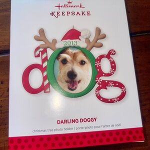 Hallmark Keepsake Darling Doggy Ornament - Red, Green, Brown